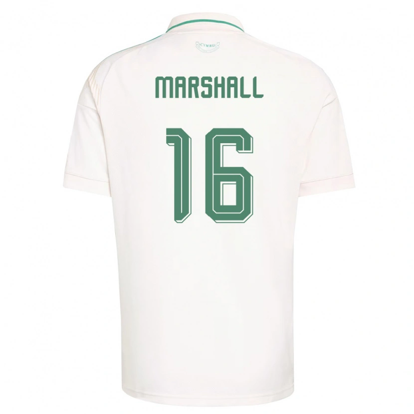 DanxenレディースウェールズTheo Marshall#16白 茶 緑アウェイシャツ26-28ジャージーユニフォーム