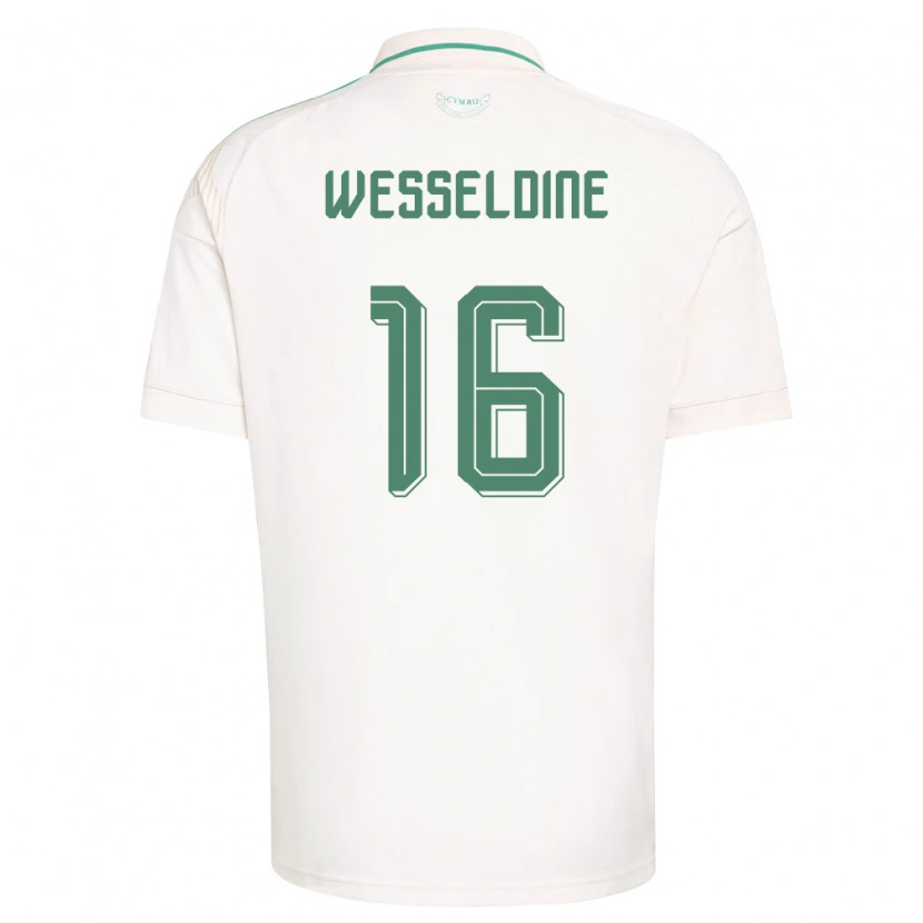 DanxenレディースウェールズCharlie Wesseldine#16白 茶 緑アウェイシャツ26-28ジャージーユニフォーム