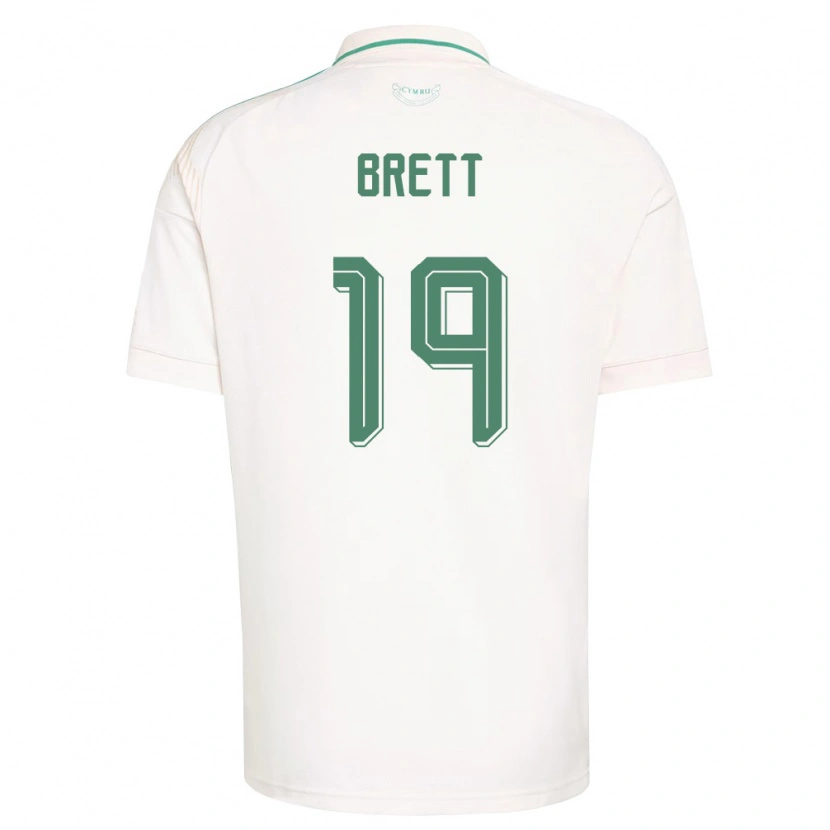 DanxenレディースウェールズAdam Brett#19白 茶 緑アウェイシャツ26-28ジャージーユニフォーム