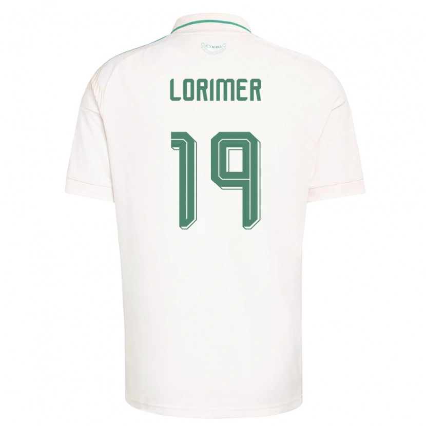 DanxenレディースウェールズArchie Lorimer#19白 茶 緑アウェイシャツ26-28ジャージーユニフォーム
