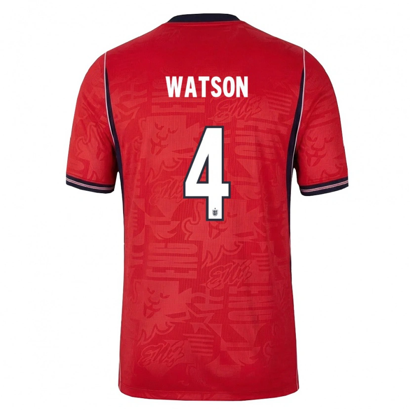 DanxenレディースイングランドReggie Watson#4赤 紺 白アウェイシャツ26-28ジャージーユニフォーム
