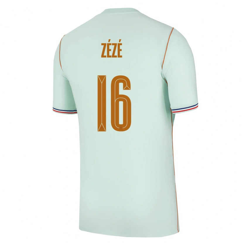 DanxenレディースフランスYanel Zézé#16緑 金アウェイシャツ26-28ジャージーユニフォーム