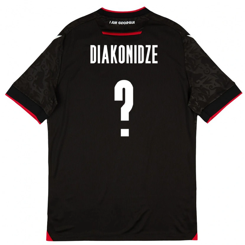 DanxenレディースジョージアShota Diakonidze#0黒 白 赤アウェイシャツ26-28ジャージーユニフォーム
