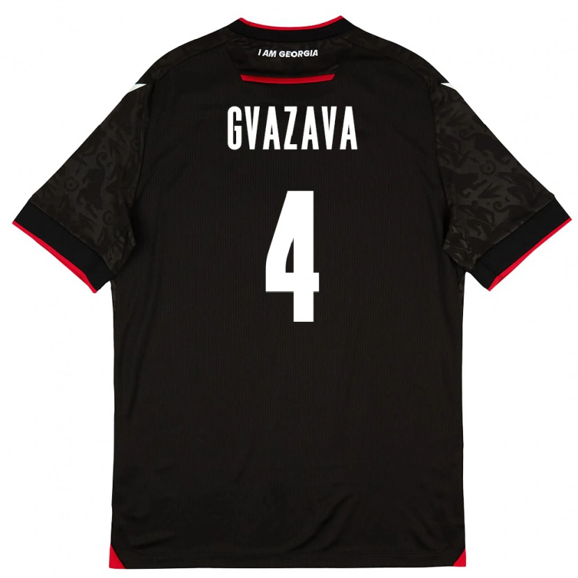DanxenレディースジョージアNikoloz Gvazava#4黒 白 赤アウェイシャツ26-28ジャージーユニフォーム