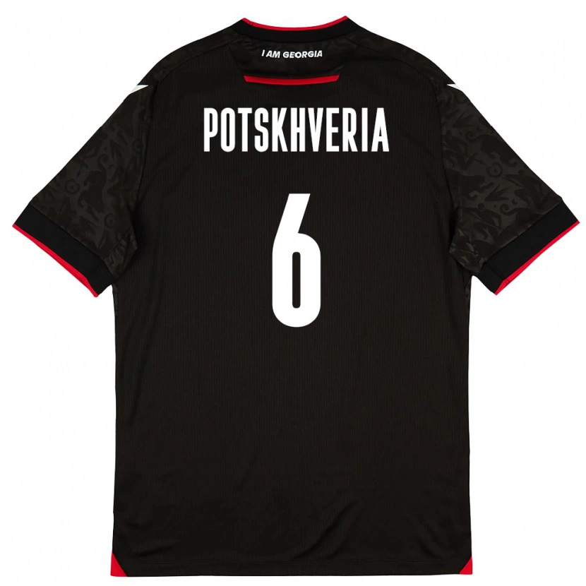 DanxenレディースジョージアAndria Potskhveria#6黒 白 赤アウェイシャツ26-28ジャージーユニフォーム