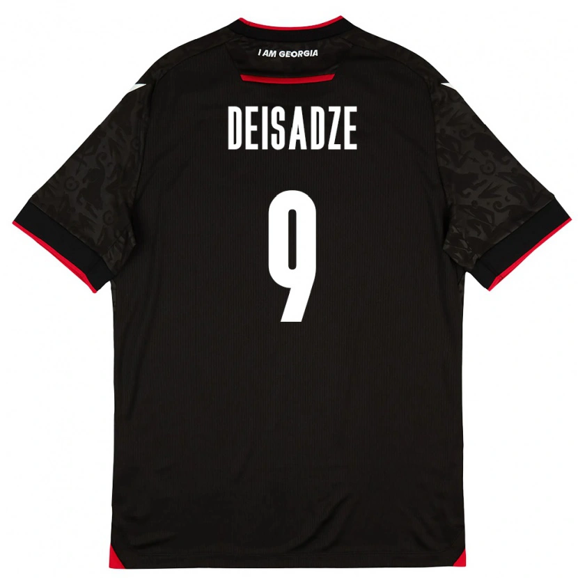 DanxenレディースジョージアDiego Deisadze#9黒 白 赤アウェイシャツ26-28ジャージーユニフォーム