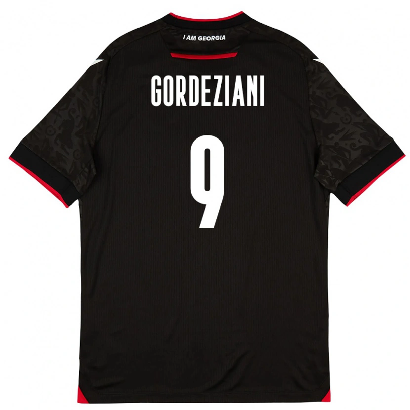 DanxenレディースジョージアVasilios Gordeziani#9黒 白 赤アウェイシャツ26-28ジャージーユニフォーム
