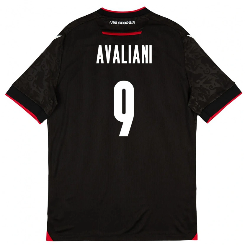 DanxenレディースジョージアAleksandre Avaliani#9黒 白 赤アウェイシャツ26-28ジャージーユニフォーム