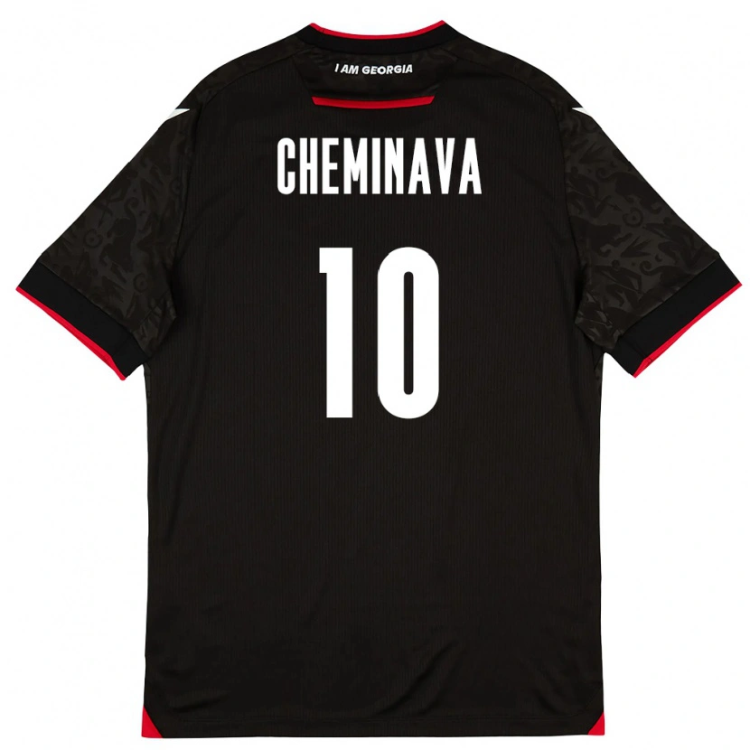 DanxenレディースジョージアAna Cheminava#10黒 白 赤アウェイシャツ26-28ジャージーユニフォーム