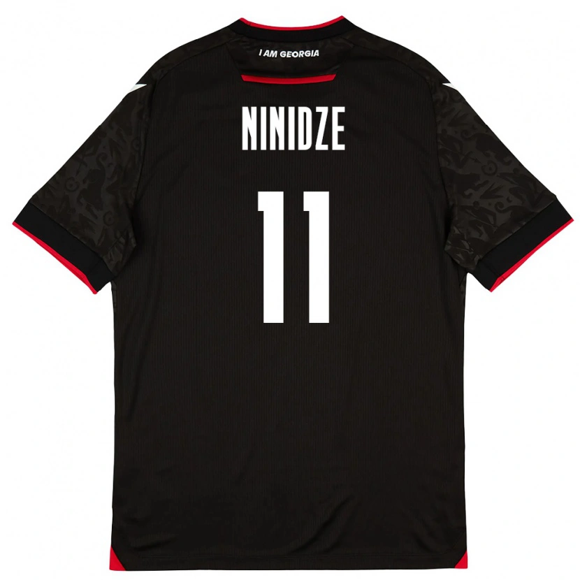 DanxenレディースジョージアNikoloz Ninidze#11黒 白 赤アウェイシャツ26-28ジャージーユニフォーム