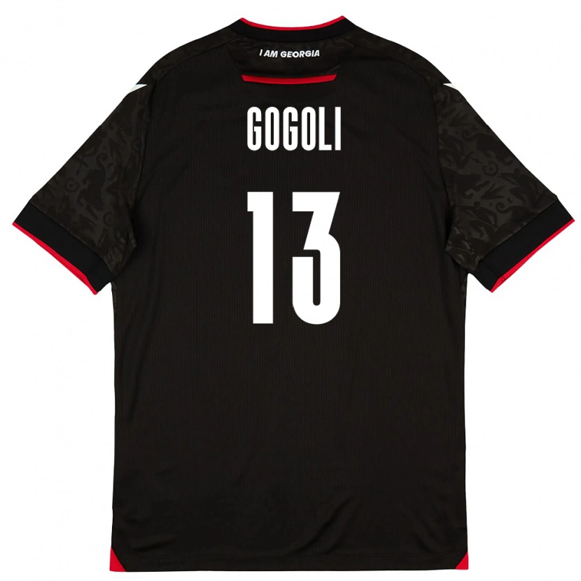 DanxenレディースジョージアDachi Gogoli#13黒 白 赤アウェイシャツ26-28ジャージーユニフォーム