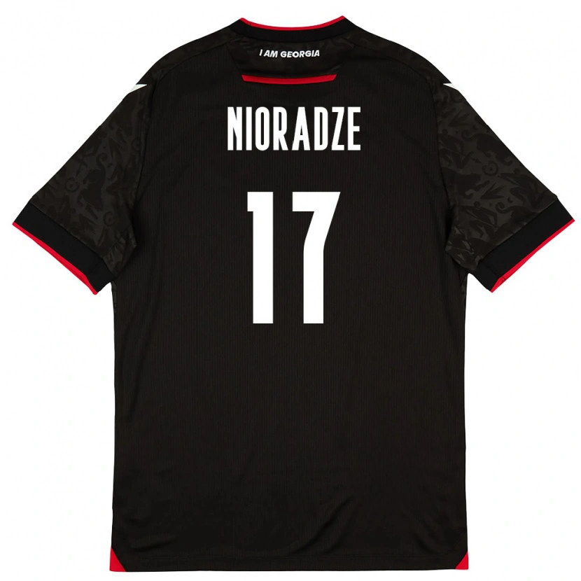 DanxenレディースジョージアSaba Nioradze#17黒 白 赤アウェイシャツ26-28ジャージーユニフォーム