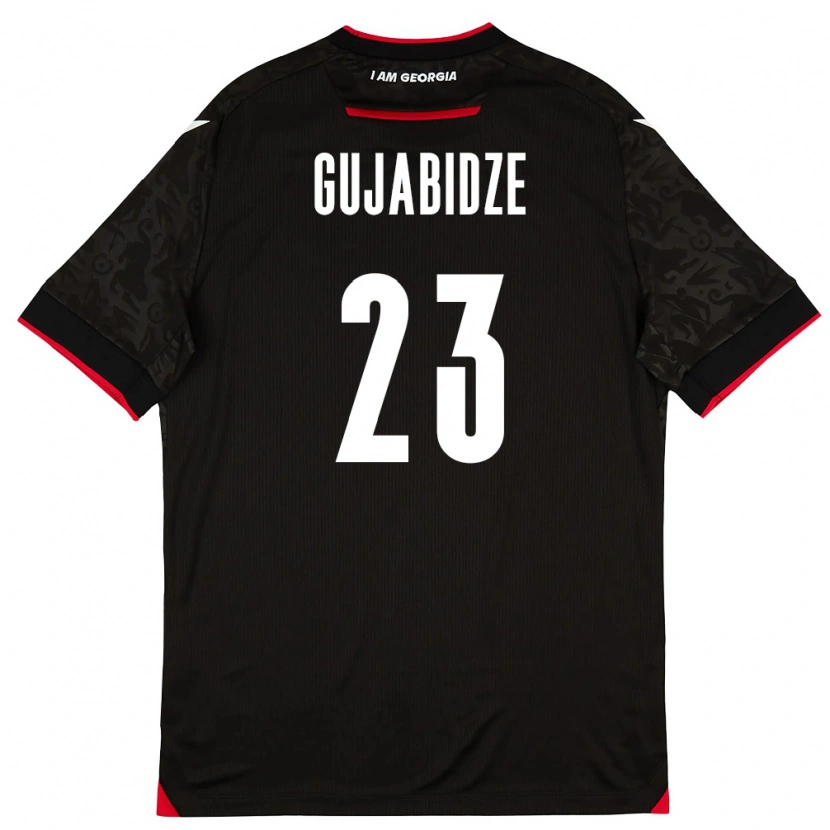 DanxenレディースジョージアNino Gujabidze#23黒 白 赤アウェイシャツ26-28ジャージーユニフォーム