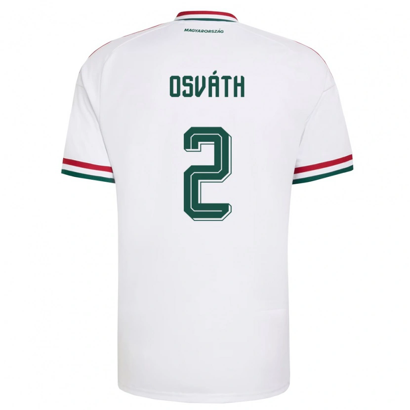 DanxenレディースハンガリーAttila Osváth#2白 赤 緑アウェイシャツ26-28ジャージーユニフォーム