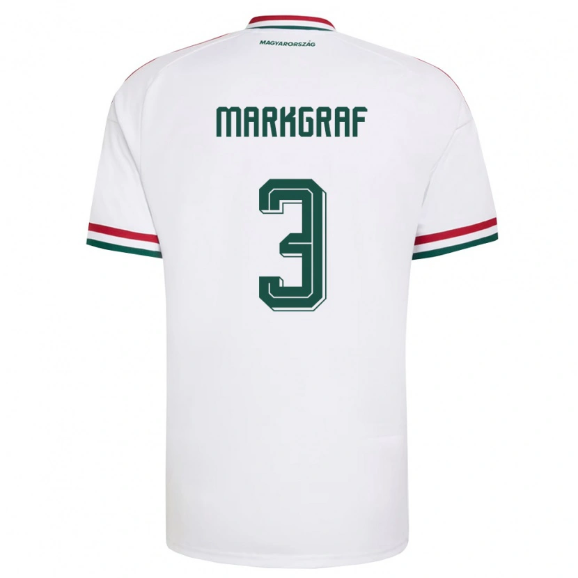 DanxenレディースハンガリーÁkos Markgráf#3白 赤 緑アウェイシャツ26-28ジャージーユニフォーム