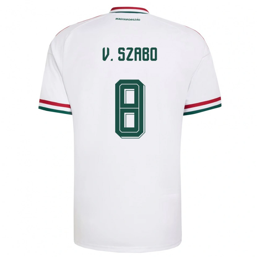 DanxenレディースハンガリーViktória Szabó#8白 赤 緑アウェイシャツ26-28ジャージーユニフォーム