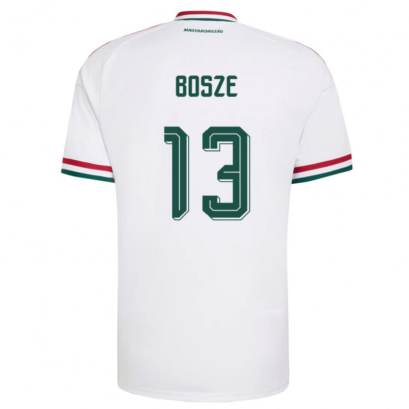 DanxenレディースハンガリーLevente Bősze#13白 赤 緑アウェイシャツ26-28ジャージーユニフォーム