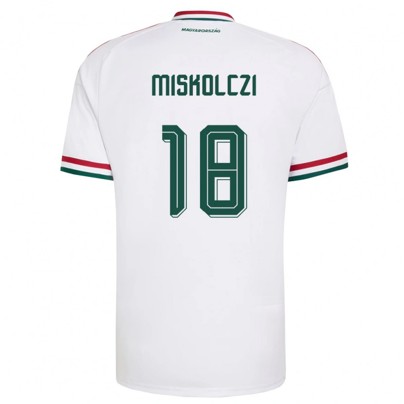 DanxenレディースハンガリーDomonkos Miskolczi#18白 赤 緑アウェイシャツ26-28ジャージーユニフォーム