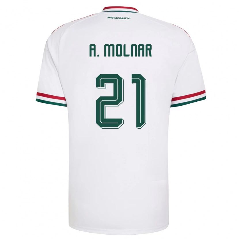 DanxenレディースハンガリーÁdin Molnár#21白 赤 緑アウェイシャツ26-28ジャージーユニフォーム