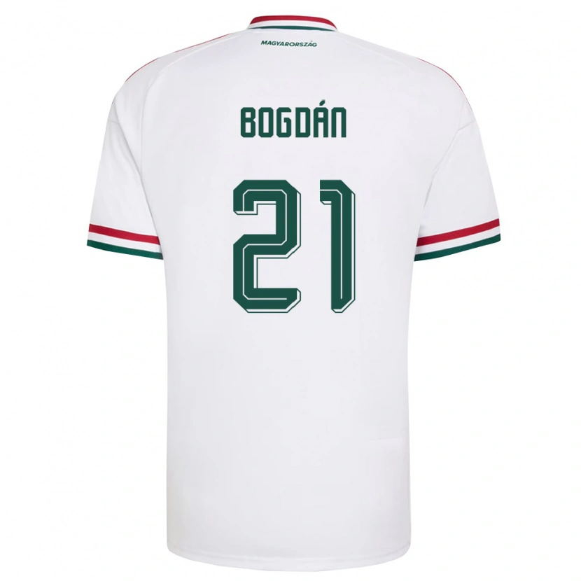DanxenレディースハンガリーMartin Bogdán#21白 赤 緑アウェイシャツ26-28ジャージーユニフォーム
