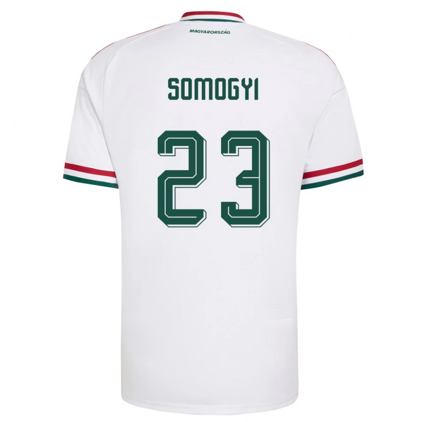 DanxenレディースハンガリーTamás Somogyi#23白 赤 緑アウェイシャツ26-28ジャージーユニフォーム