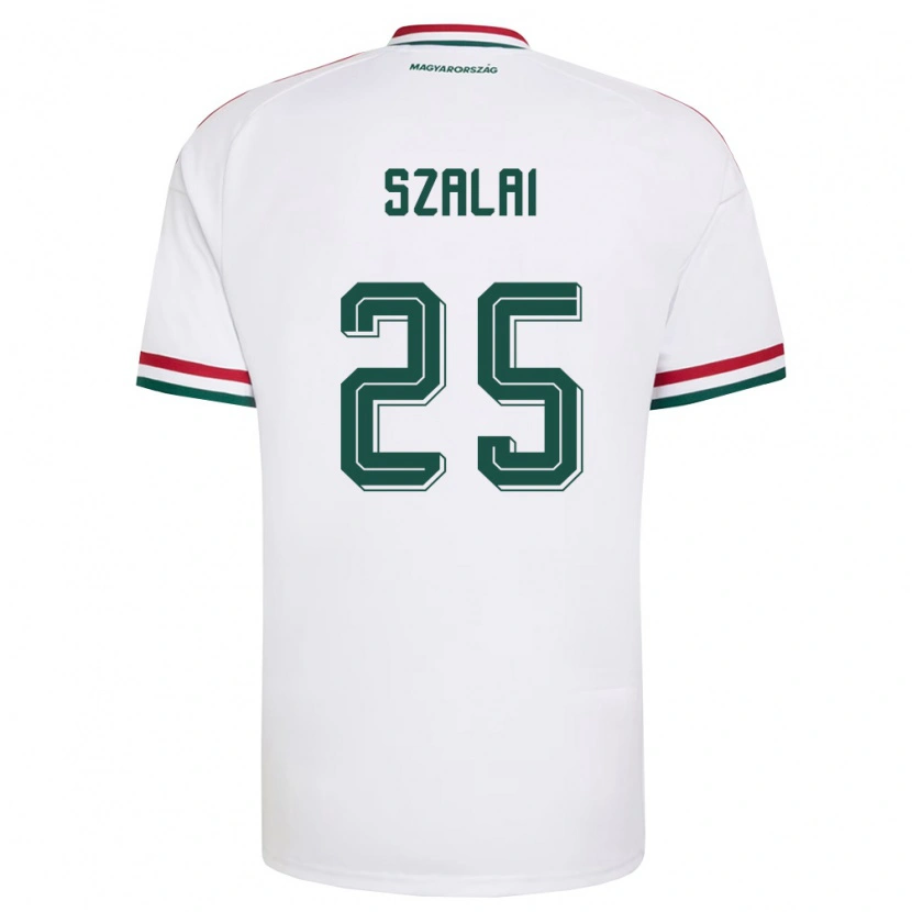 Danxenレディースハンガリーガーボル・サライ#25白 赤 緑アウェイシャツ26-28ジャージーユニフォーム