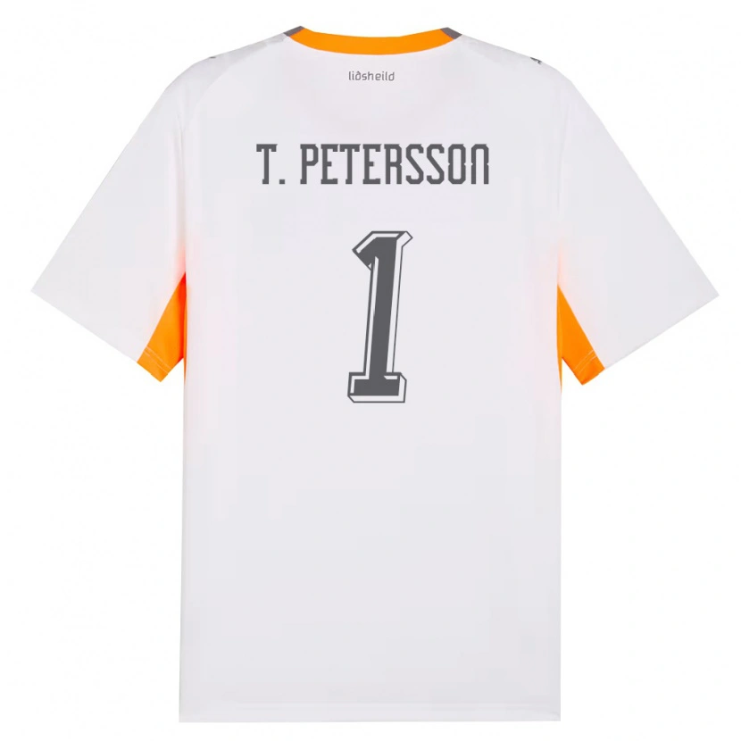 DanxenレディースアイスランドTómas Petersson#1白 オレンジ 灰アウェイシャツ26-28ジャージーユニフォーム