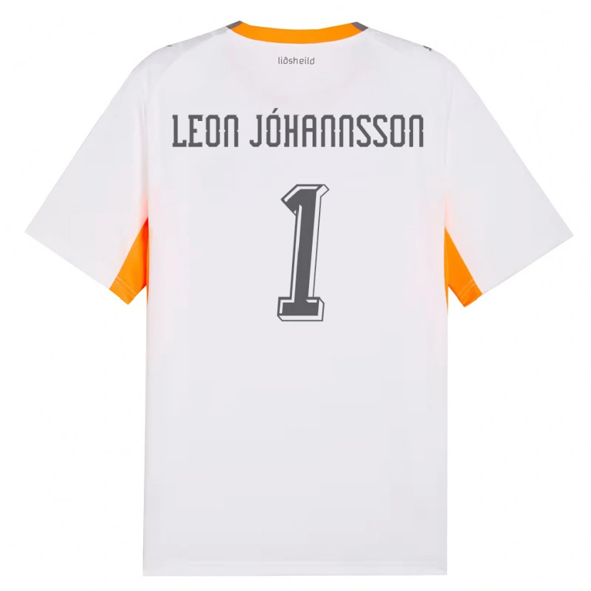 DanxenレディースアイスランドMarten Leon Jóhannsson#1白 オレンジ 灰アウェイシャツ26-28ジャージーユニフォーム