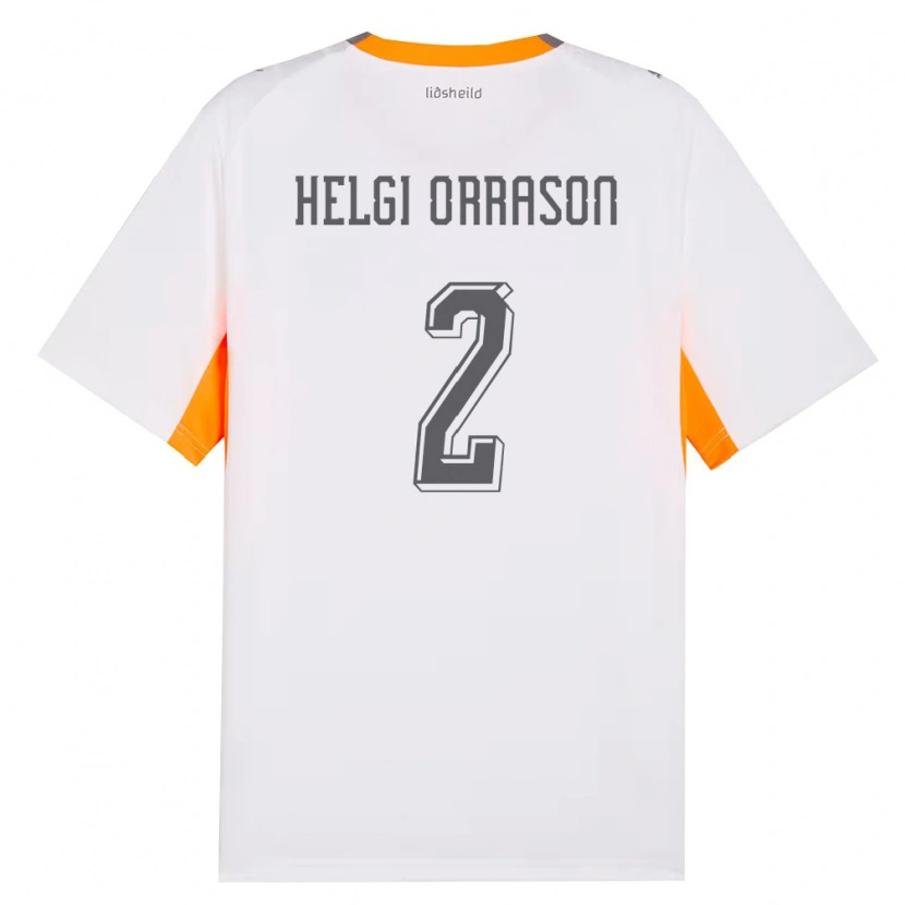 DanxenレディースアイスランドÁsgeir Helgi Orrason#2白 オレンジ 灰アウェイシャツ26-28ジャージーユニフォーム