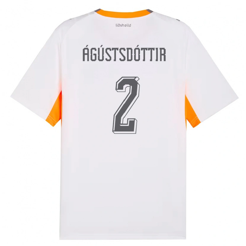 DanxenレディースアイスランドBerglind Rós Ágústsdóttir#2白 オレンジ 灰アウェイシャツ26-28ジャージーユニフォーム