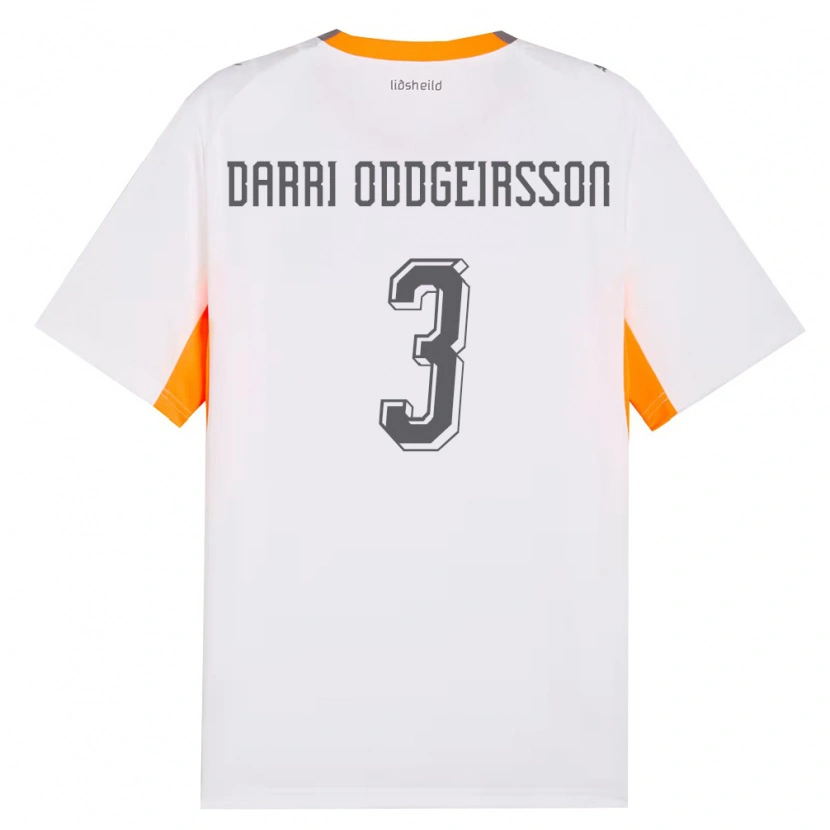 DanxenレディースアイスランドBjörn Darri Oddgeirsson#3白 オレンジ 灰アウェイシャツ26-28ジャージーユニフォーム