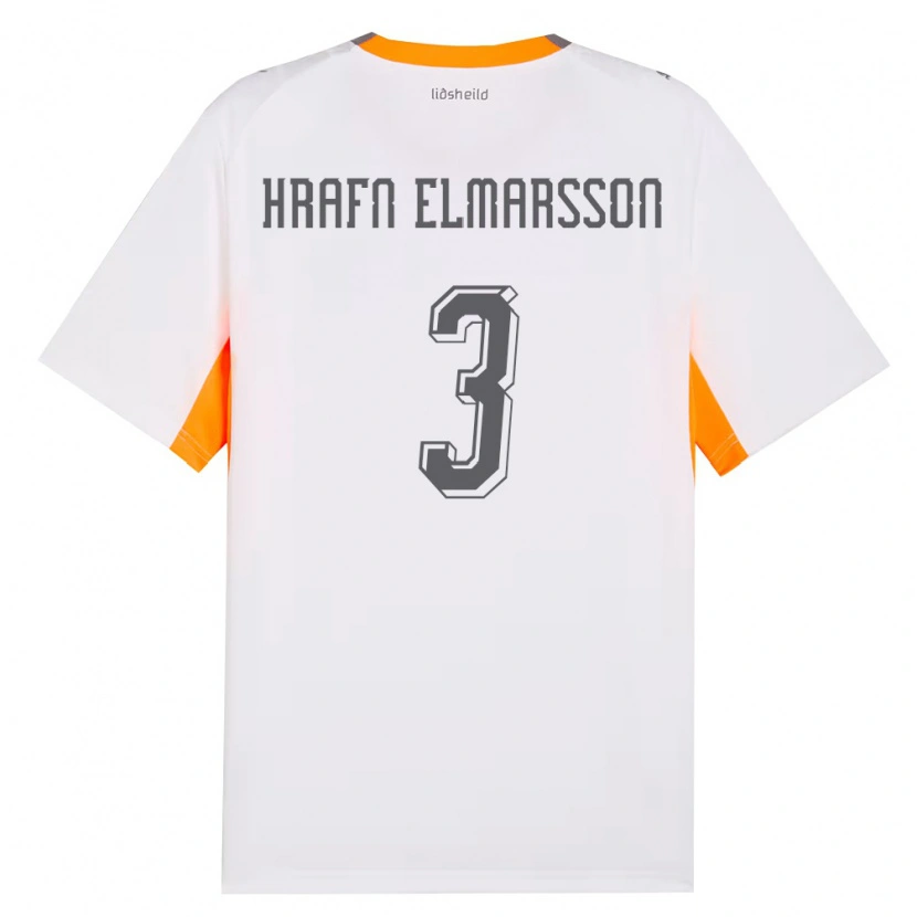 DanxenレディースアイスランドLeó Hrafn Elmarsson#3白 オレンジ 灰アウェイシャツ26-28ジャージーユニフォーム