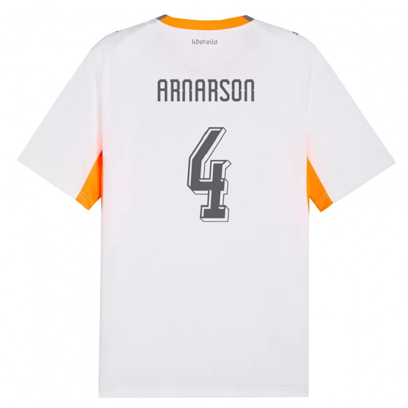DanxenレディースアイスランドNökkvi Arnarson#4白 オレンジ 灰アウェイシャツ26-28ジャージーユニフォーム