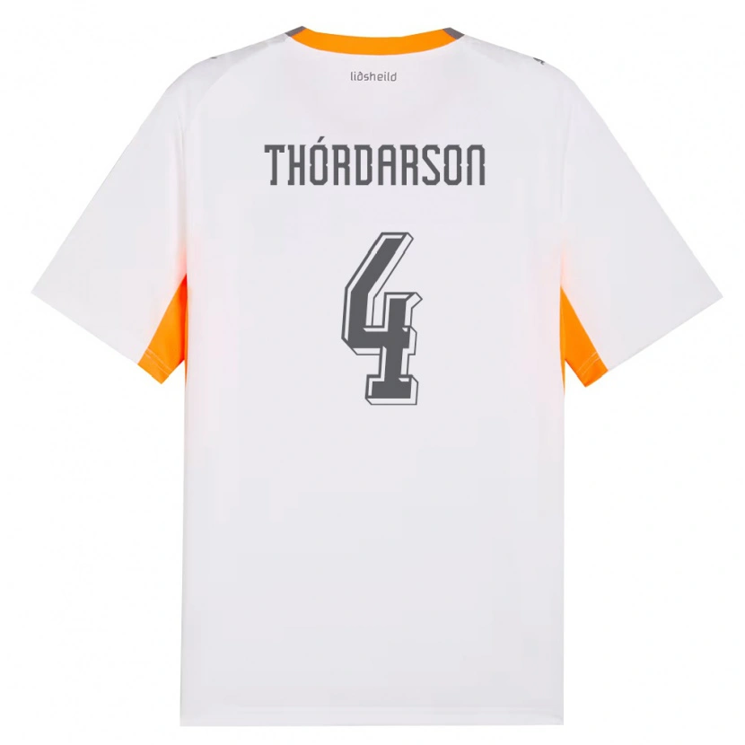 DanxenレディースアイスランドÓdinn Sturla Thórdarson#4白 オレンジ 灰アウェイシャツ26-28ジャージーユニフォーム