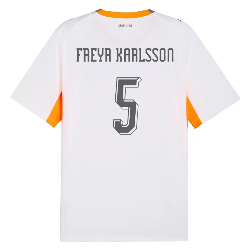 DanxenレディースアイスランドHlynur Freyr Karlsson#5白 オレンジ 灰アウェイシャツ26-28ジャージーユニフォーム