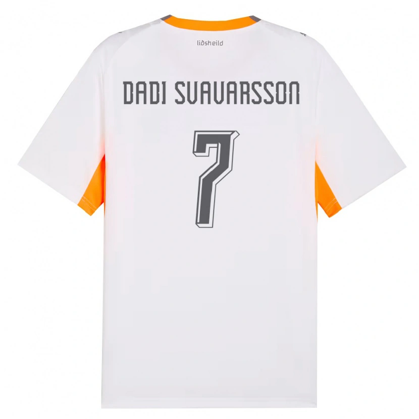 DanxenレディースアイスランドAron Dadi Svavarsson#7白 オレンジ 灰アウェイシャツ26-28ジャージーユニフォーム