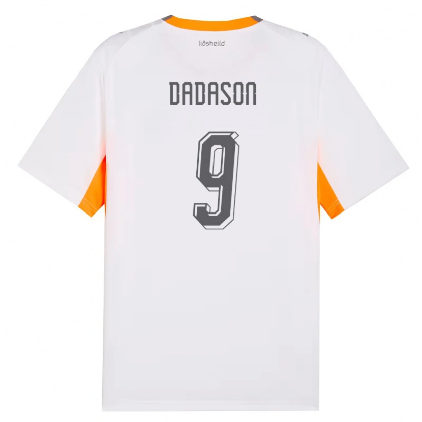Danxenレディースアイスランドヴィクトル・ビャルキ・ダザソン#9白 オレンジ 灰アウェイシャツ26-28ジャージーユニフォーム
