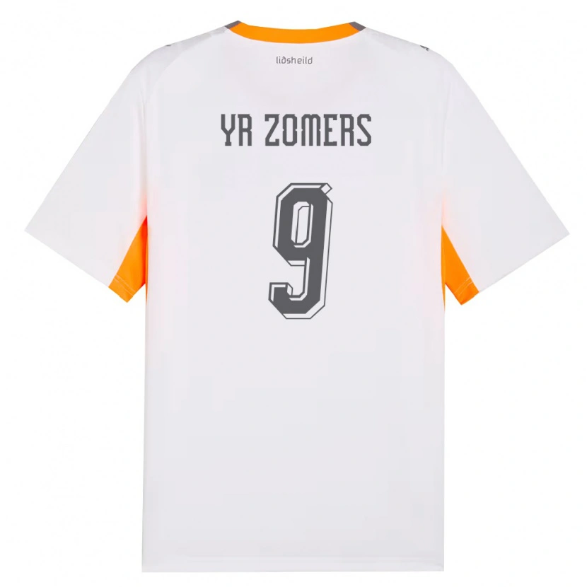 DanxenレディースアイスランドDiljá Ýr Zomers#9白 オレンジ 灰アウェイシャツ26-28ジャージーユニフォーム