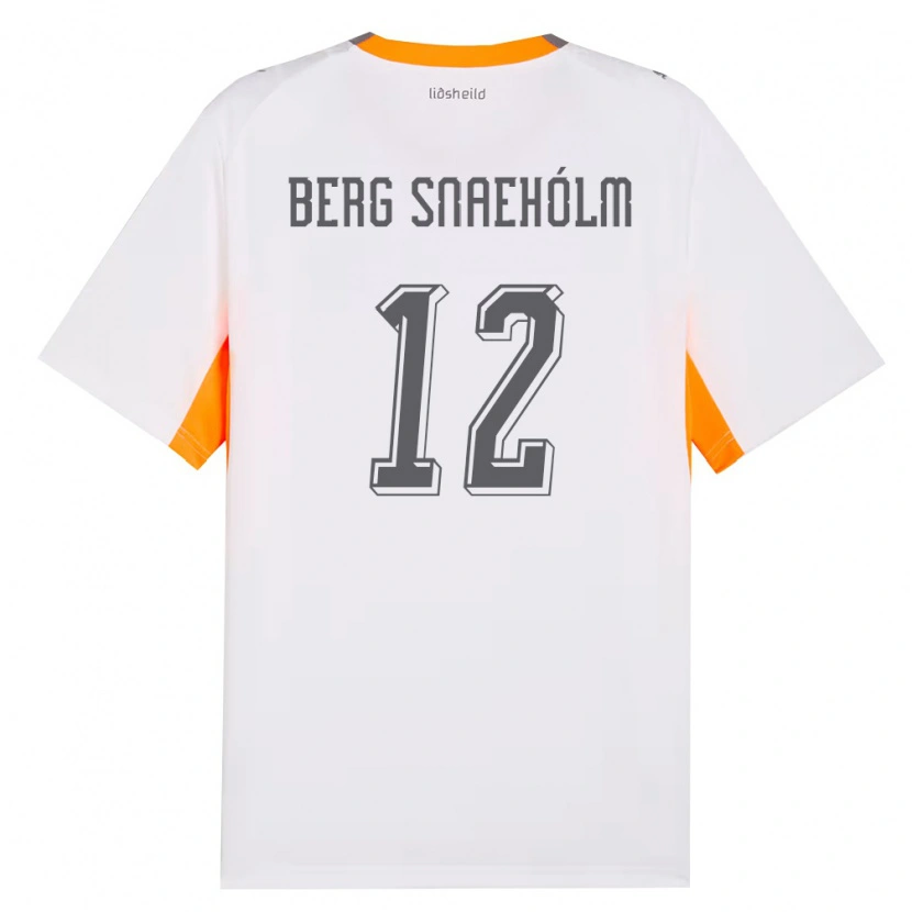DanxenレディースアイスランドGylfi Berg Snaehólm#12白 オレンジ 灰アウェイシャツ26-28ジャージーユニフォーム