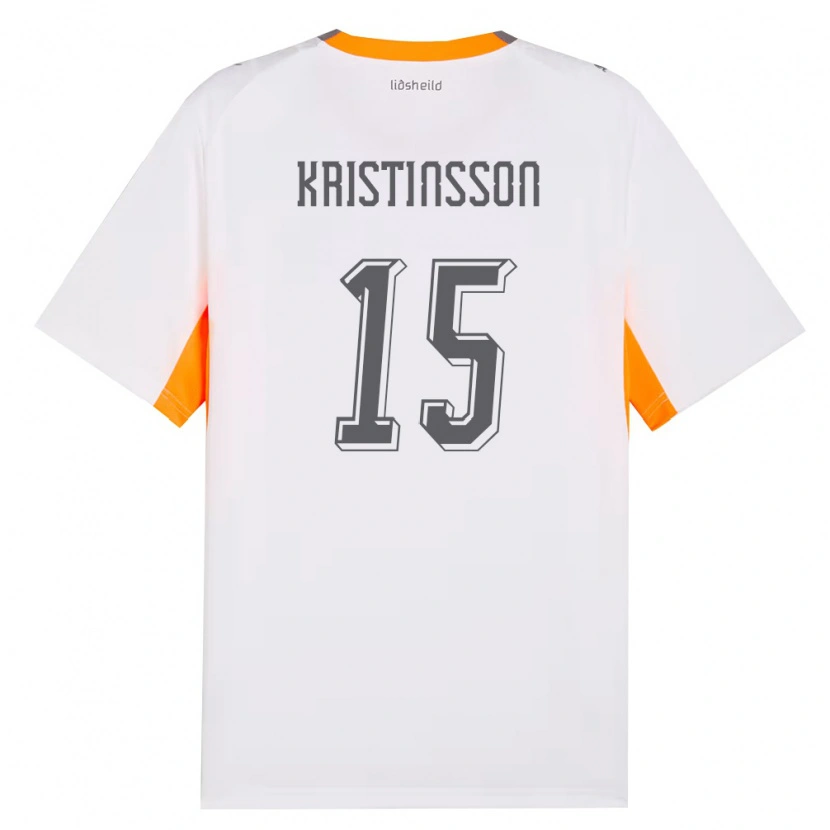 DanxenレディースアイスランドSnorri Kristinsson#15白 オレンジ 灰アウェイシャツ26-28ジャージーユニフォーム