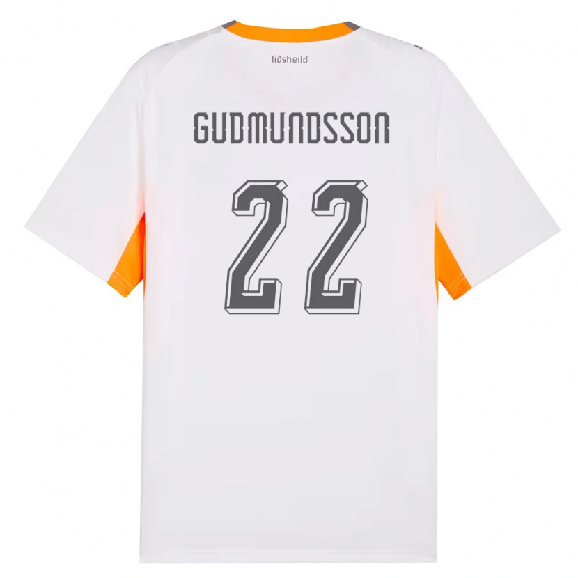 DanxenレディースアイスランドGaldur Guðmundsson#22白 オレンジ 灰アウェイシャツ26-28ジャージーユニフォーム