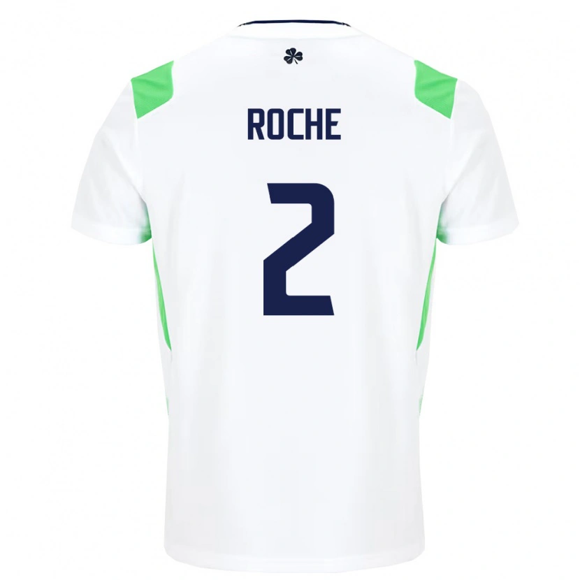 Danxenレディースアイルランド島James Roche#2白 ライトグリーンアウェイシャツ26-28ジャージーユニフォーム