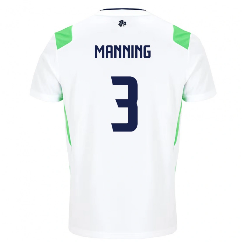 Danxenレディースアイルランド島ライアン・マニング #3白 ライトグリーンアウェイシャツ26-28ジャージーユニフォーム