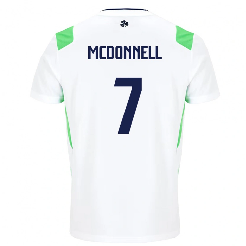 Danxenレディースアイルランド島グレーディ・マクドネル#7白 ライトグリーンアウェイシャツ26-28ジャージーユニフォーム