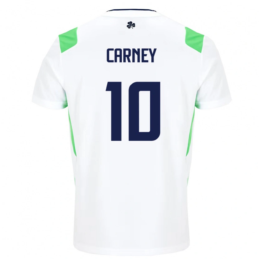 Danxenレディースアイルランド島William Carney#10白 ライトグリーンアウェイシャツ26-28ジャージーユニフォーム