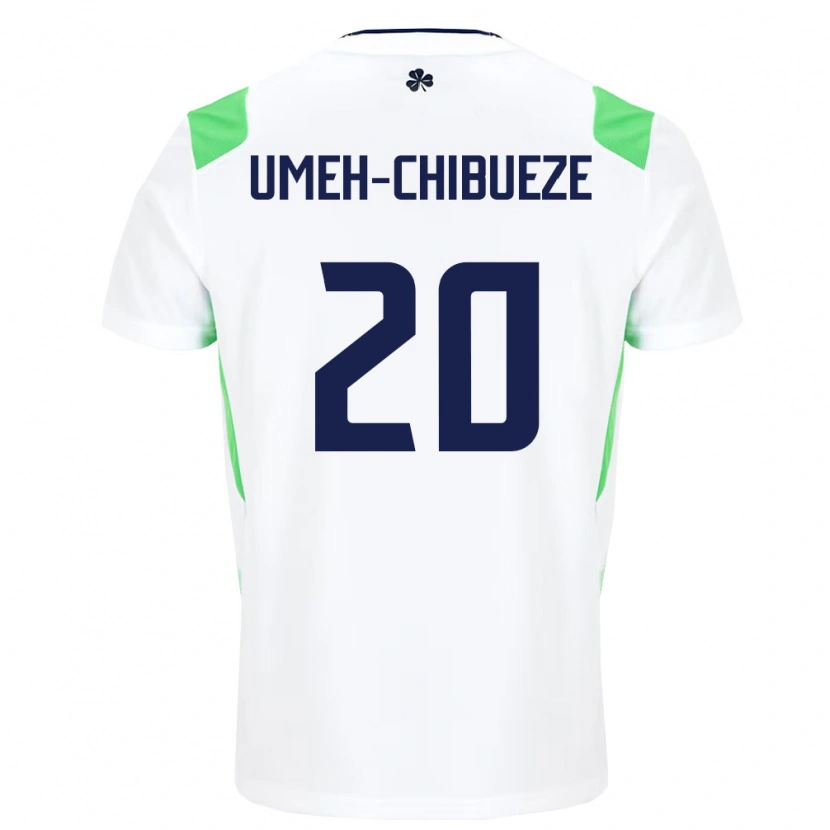 Danxenレディースアイルランド島Franco Umeh-Chibueze#20白 ライトグリーンアウェイシャツ26-28ジャージーユニフォーム