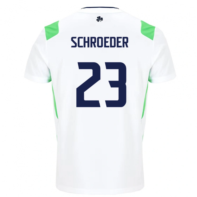 Danxenレディースアイルランド島パトリシオ・シュレーダー#23白 ライトグリーンアウェイシャツ26-28ジャージーユニフォーム