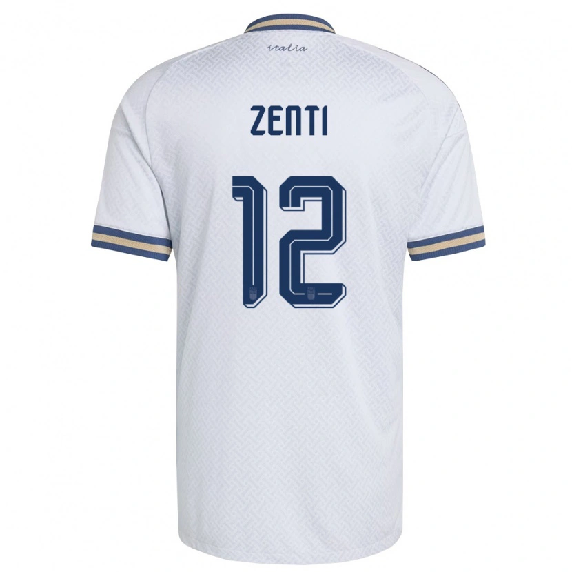 Danxenレディースイタリアアレクサンダー・ゼンティ#12オフホワイト 紺 金アウェイシャツ26-28ジャージーユニフォーム