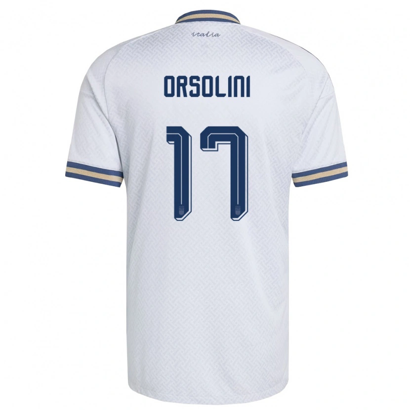 Danxenレディースイタリアリッカルド・オルソリーニ#17オフホワイト 紺 金アウェイシャツ26-28ジャージーユニフォーム
