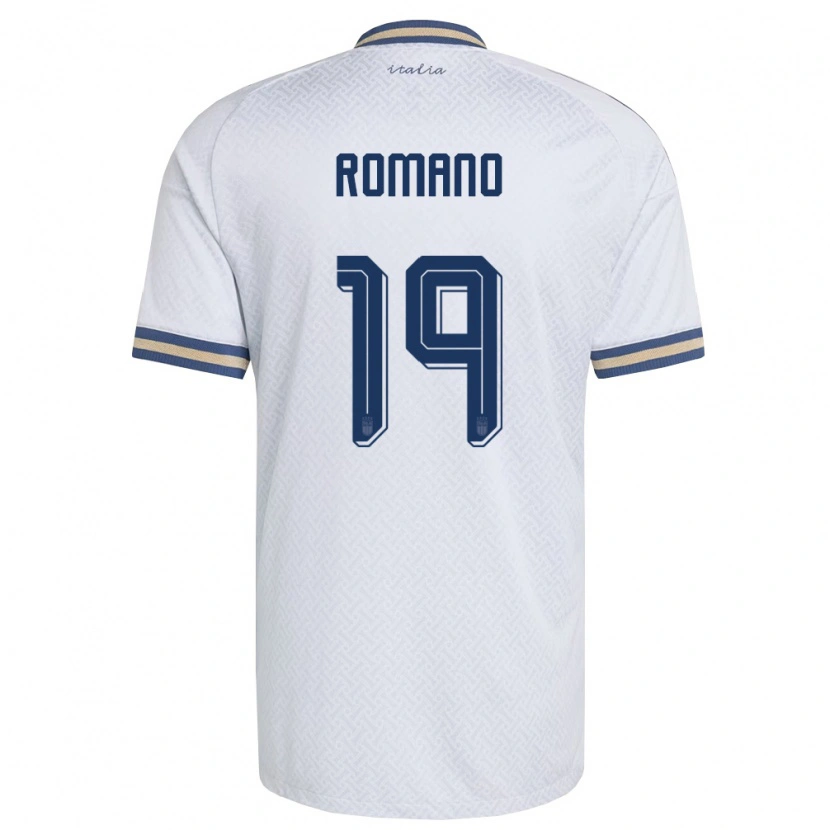 Danxenレディースイタリアマルコ・ロマーノ#19オフホワイト 紺 金アウェイシャツ26-28ジャージーユニフォーム